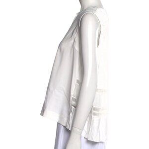 High Sleeveless Cropped Blouse with Pleated Back NWOT